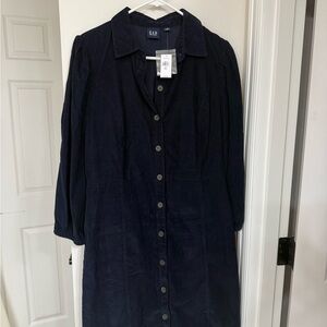 GAP Dark Blue Corduroy Shirt Dress